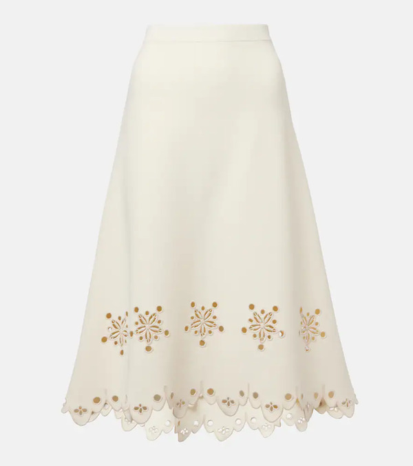  Altuzarra Altuzarra Melly Scalloped Crãªpe Midi Skirt 