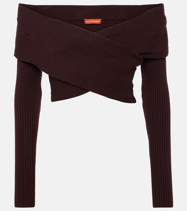  Altuzarra Altuzarra Virginie Cropped Off-shoulder Sweater 