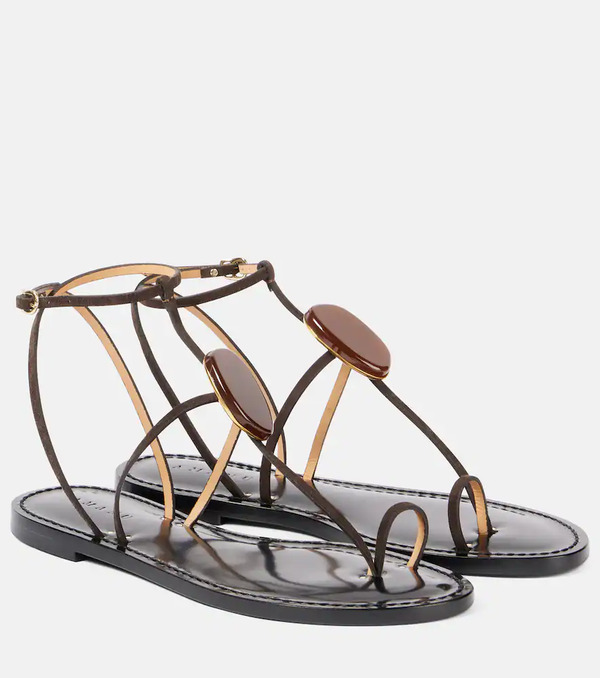  Amanu Amanu Cairo Embellished Leather Sandals 