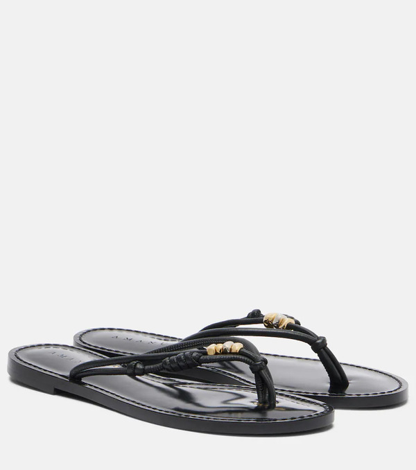  Amanu Amanu Shela Woven Leather Sandals 