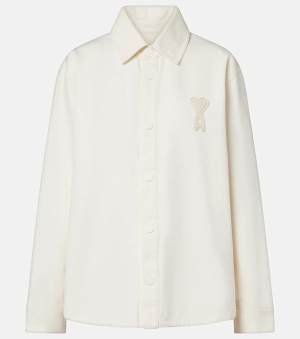  Ami Paris Ami Paris Ami De Cåur Cotton Twill Overshirt 