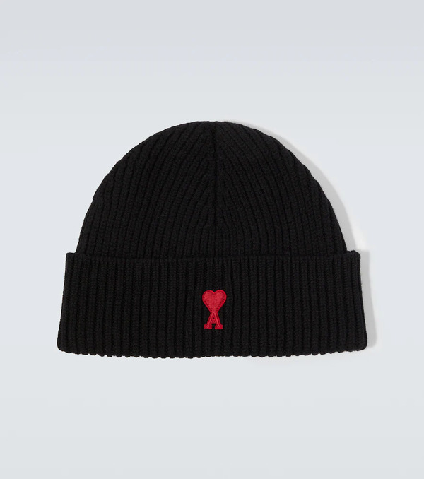  Ami Paris Ami Paris Ami De Cåur Virgin Wool Beanie 