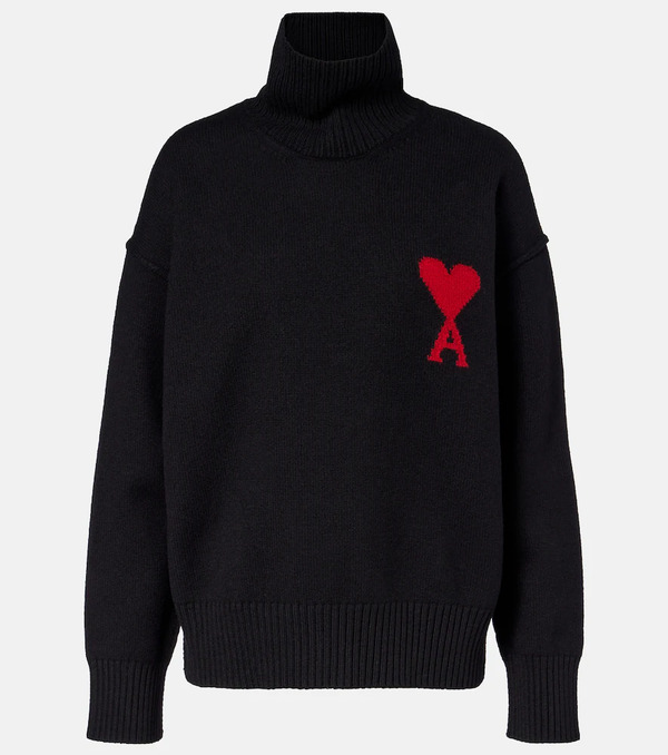  Ami Paris Ami Paris Ami De Cåur Virgin Wool Turtleneck Sweater 