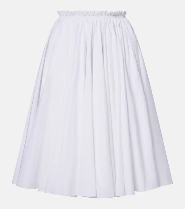  Ami Paris Ami Paris Corolla Gathered Cotton Midi Skirt 