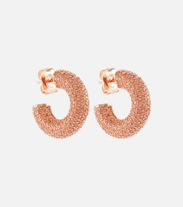  Amina Muaddi Amina Muaddi Cameron Embellished Hoop Earrings 