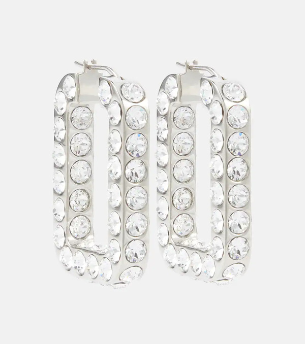  Amina Muaddi Amina Muaddi Charlotte Embellished Hoop Earrings 