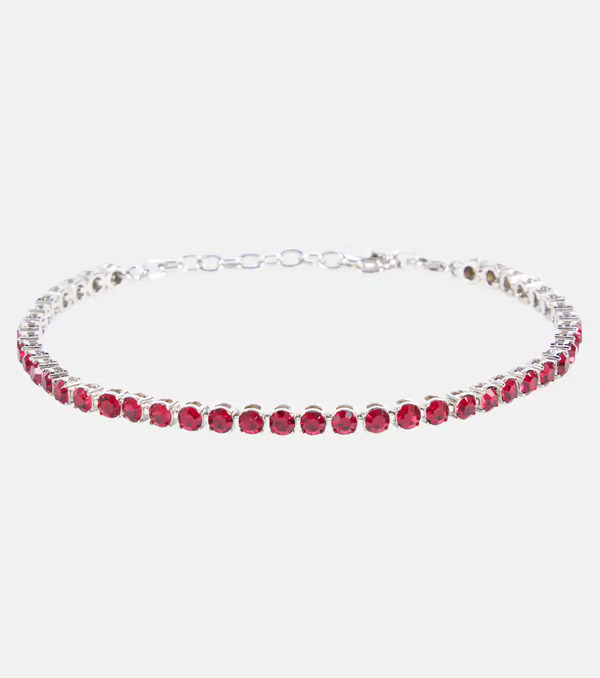  Amina Muaddi Amina Muaddi Embellished Tennis Anklet 