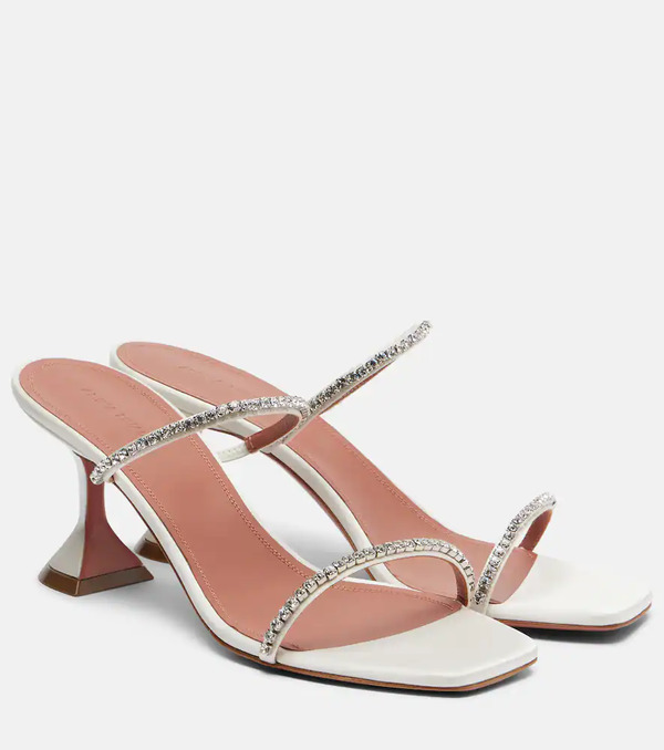 Amina Muaddi Amina Muaddi Gilda 70 Embellished Satin Mules 