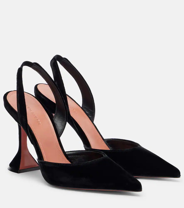  Amina Muaddi Amina Muaddi Holli 95 Velvet Slingback Pumps 