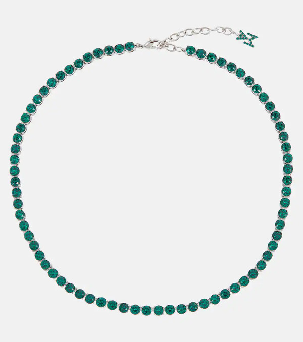  Amina Muaddi Amina Muaddi Tennis Crystal-embellished Necklace 