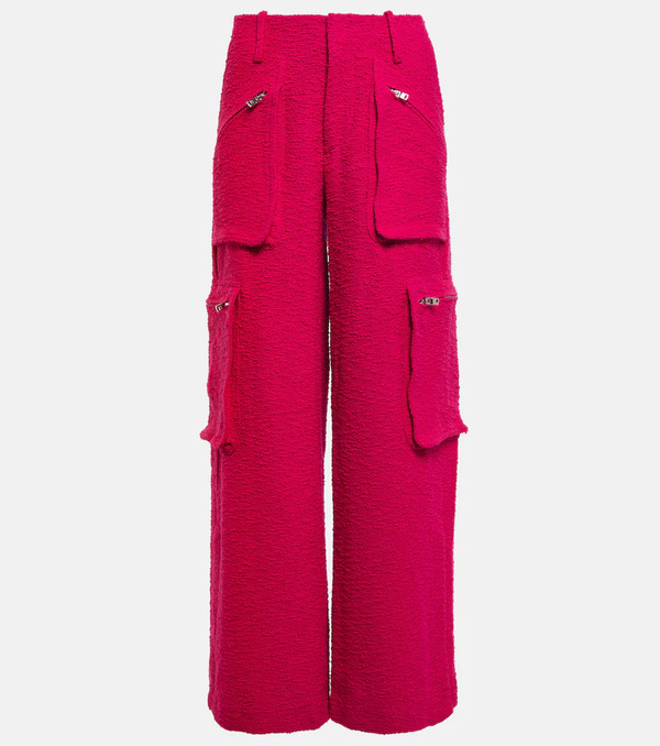  Amiri Amiri High-rise Wide-leg Bouclã© Cargo Pants 