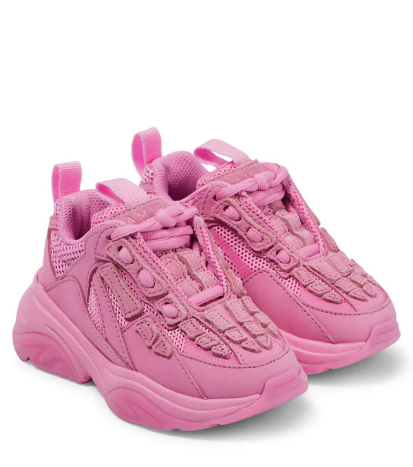  Amiri Kids Amiri Kids Bone Suede-trimmed Sneakers 