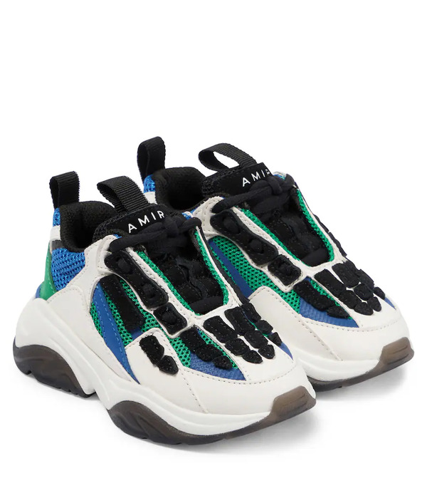  Amiri Kids Amiri Kids Bone Suede-trimmed Sneakers 