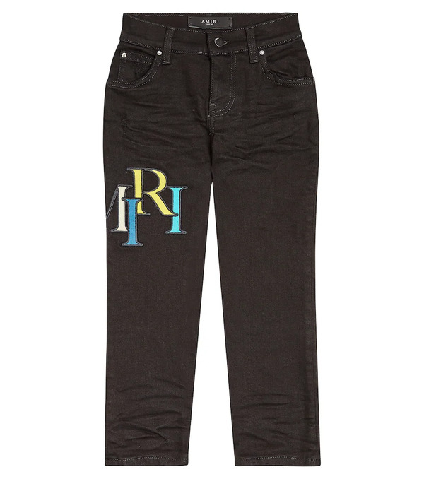  Amiri Kids Amiri Kids Distressed Logo Skinny Jeans 