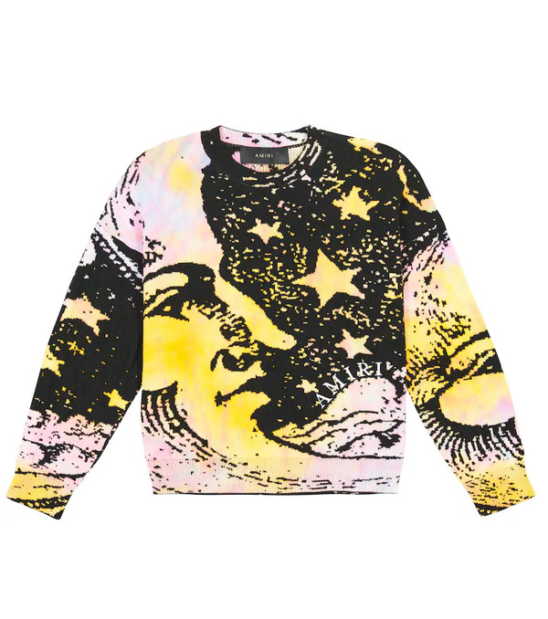  Amiri Kids Amiri Kids Intarsia-knit Cotton And Cashmere Sweater 