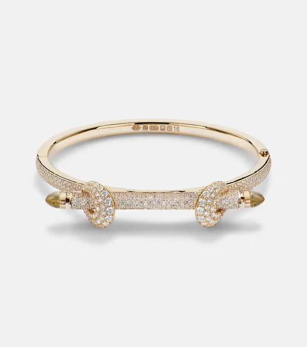 Ananya Ananya Chakra Icon 18kt Gold Bracelet With Diamonds And Quartz 