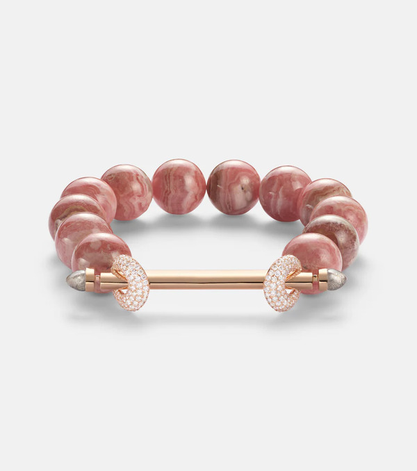  Ananya Ananya Chakra 18kt Rose Gold Beaded Bracelet With Gemstones 