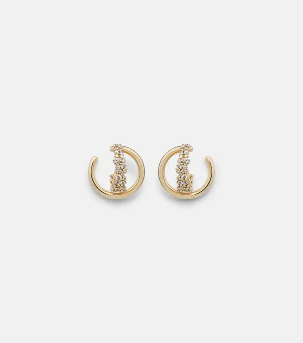  Ananya Ananya Scatter Double 18kt Gold Earrings With Diamonds 