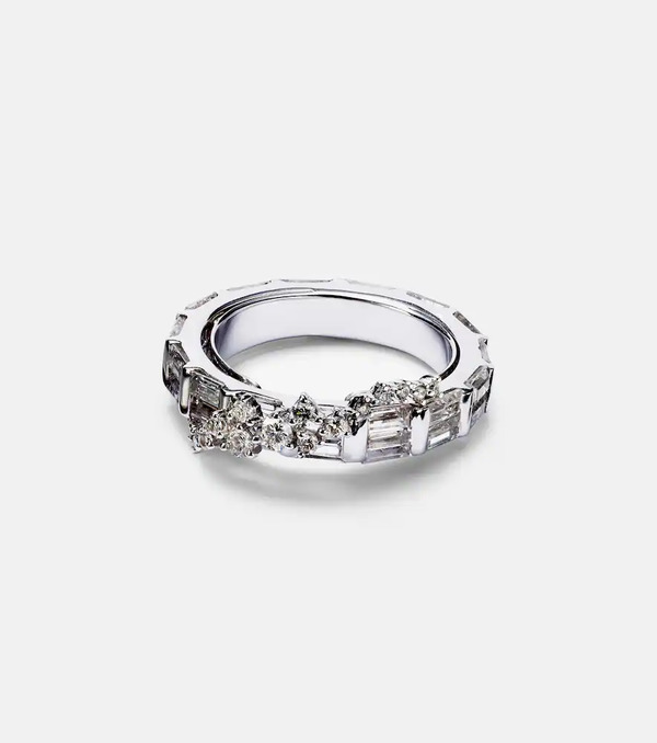  Ananya Ananya Scatter 18kt White Gold Ring With Sapphires And Diamonds 