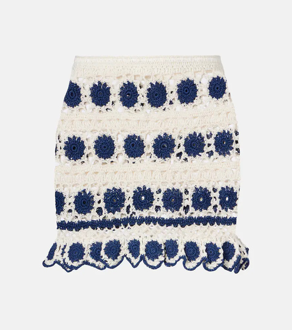  Anna Kosturova Anna Kosturova Bouquette Crochet Cotton Miniskirt 