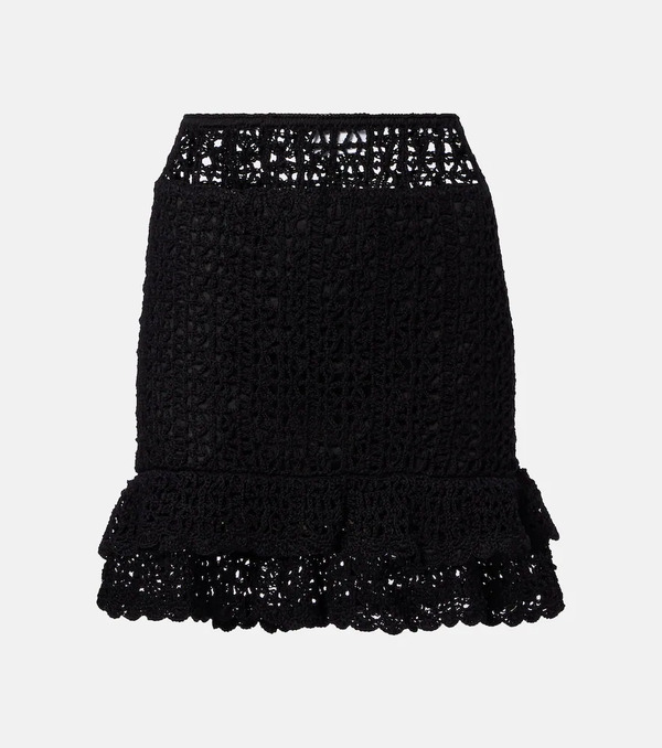  Anna Kosturova Anna Kosturova Brigette Crochet Cotton Miniskirt 