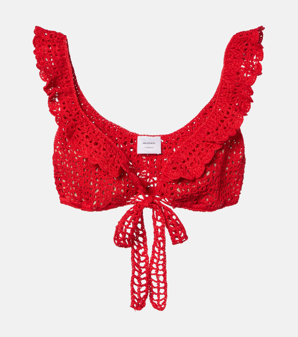  Anna Kosturova Anna Kosturova Brigitte Crochet Cotton Bra Top 