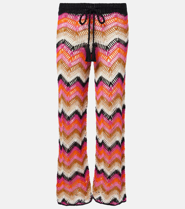  Anna Kosturova Anna Kosturova Cotton Crochet Wide-leg Pants 