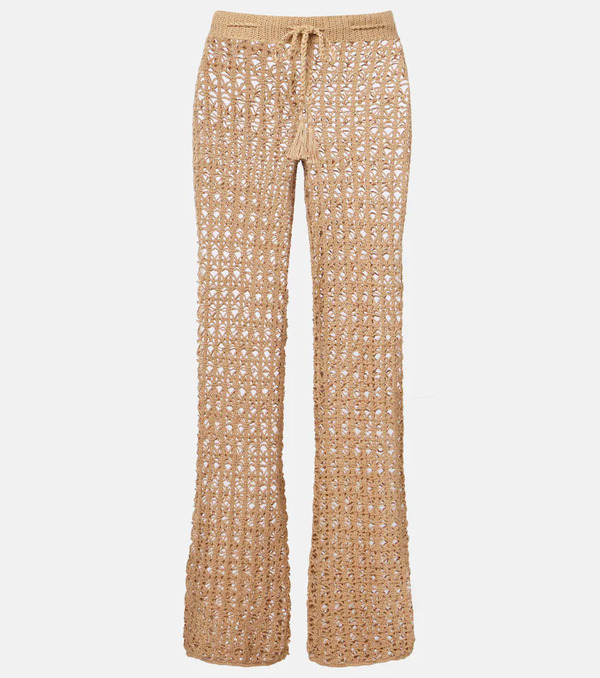  Anna Kosturova Anna Kosturova Crochet Cotton Wide-leg Pants 