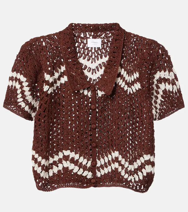  Anna Kosturova Anna Kosturova Crochet Cropped Cotton Top 