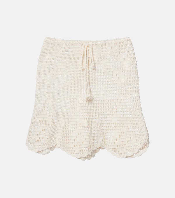  Anna Kosturova Anna Kosturova Rose Crochet Cotton Miniskirt 
