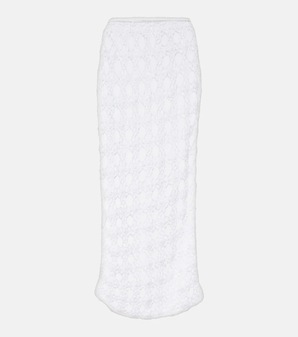  Anna Kosturova Anna Kosturova Rosette Crochet Cotton Midi Skirt 