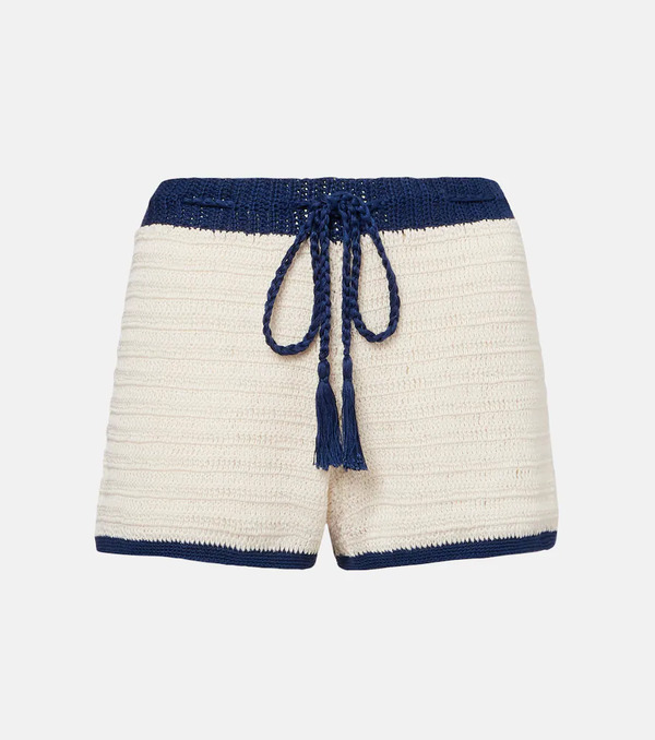  Anna Kosturova Anna Kosturova Seaside Crochet Cotton Shorts 