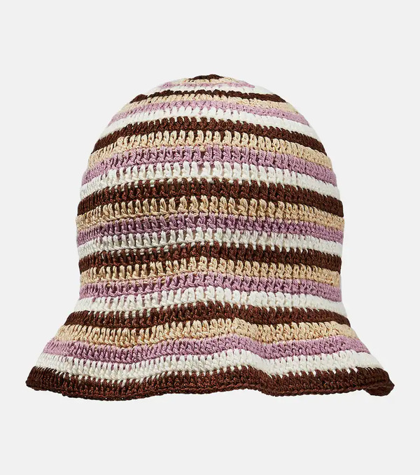  Anna Kosturova Anna Kosturova Striped Crochet Cotton Bucket Hat 