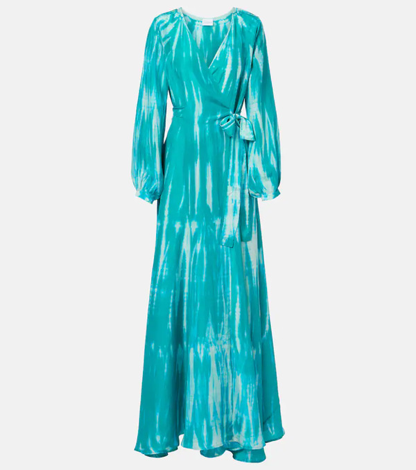  Anna Kosturova Anna Kosturova Tie-dye Silk Wrap Dress 