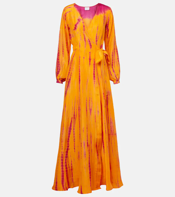  Anna Kosturova Anna Kosturova Tie-dye Silk Wrap Dress 