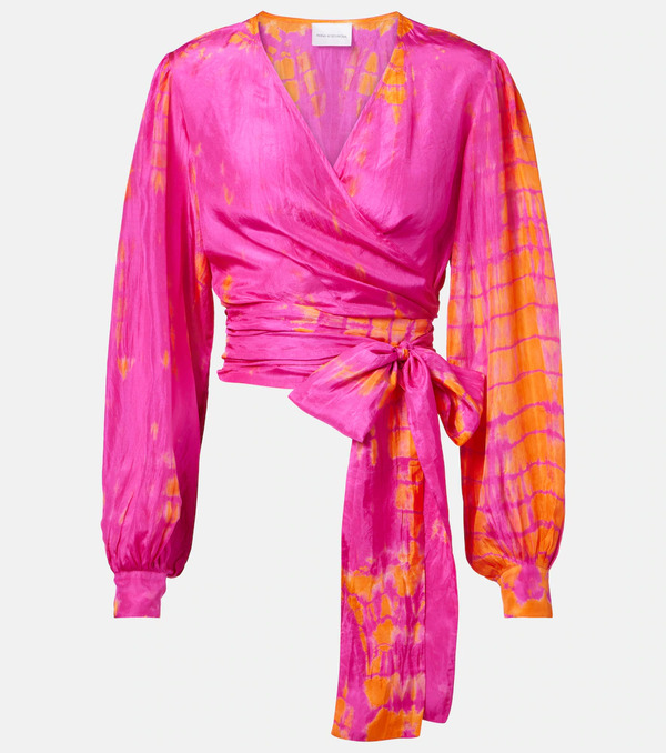  Anna Kosturova Anna Kosturova Tie-dye Silk Wrap Top 