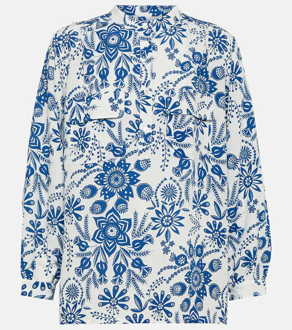  A.p.c. A.p.c. Aubrey Floral Linen-blend Blouse 