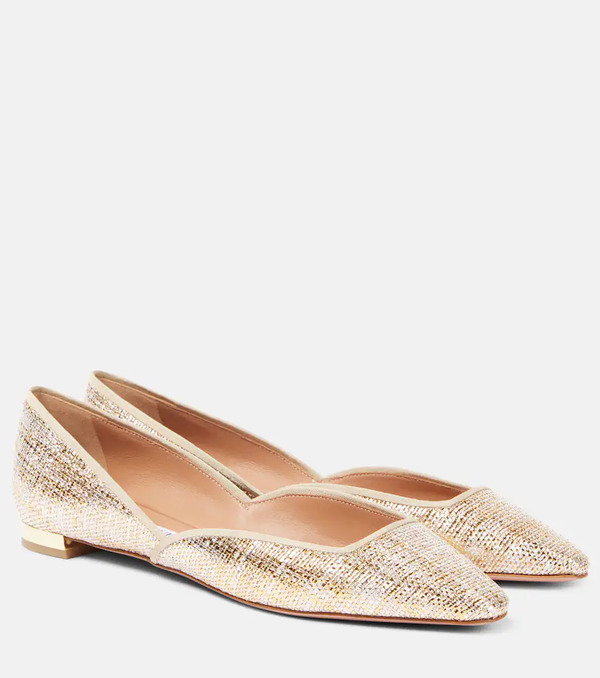  Aquazzura Aquazzura Maia Canvas Ballet Flats 