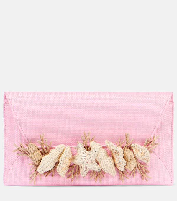  Aquazzura Aquazzura Marea Small Raffia-trimmed Clutch 