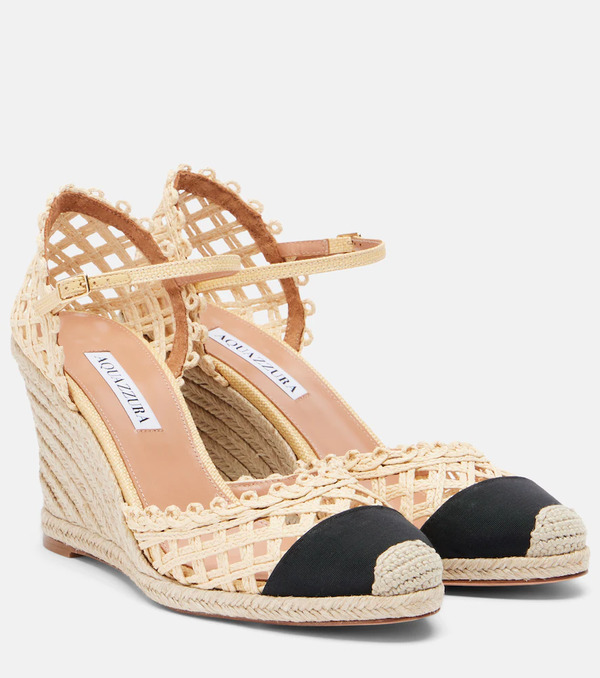  Aquazzura Aquazzura Sunburst Raffia Espadrille Wedges 