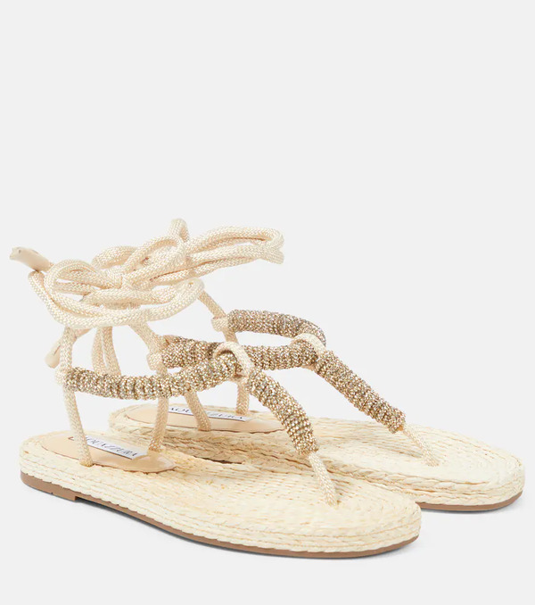  Aquazzura Aquazzura Sunkissed Embellished Thong Sandals 