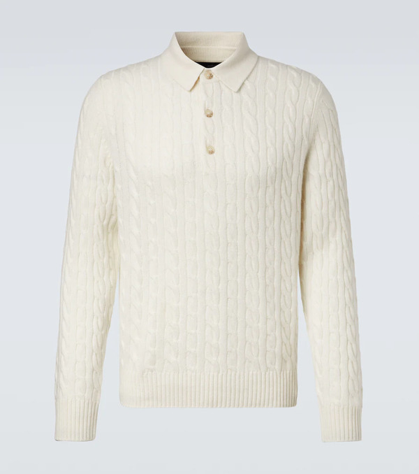  Arch4 Arch4 Cable-knit Cashmere Polo Sweater 