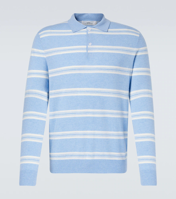  Arch4 Arch4 Mr Swansea Striped Cashmere Polo Sweater 