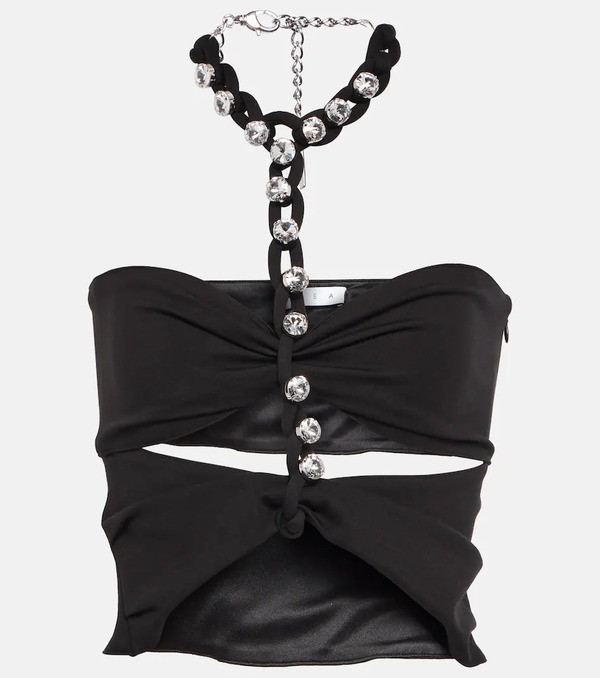  Area Area Chain-link Embellished Halter Top 