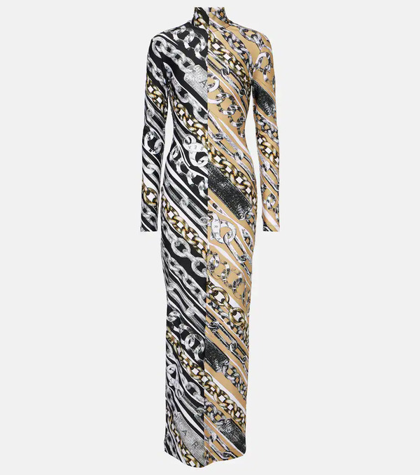  Area Area Colorblocked Printed Maxi Dress 