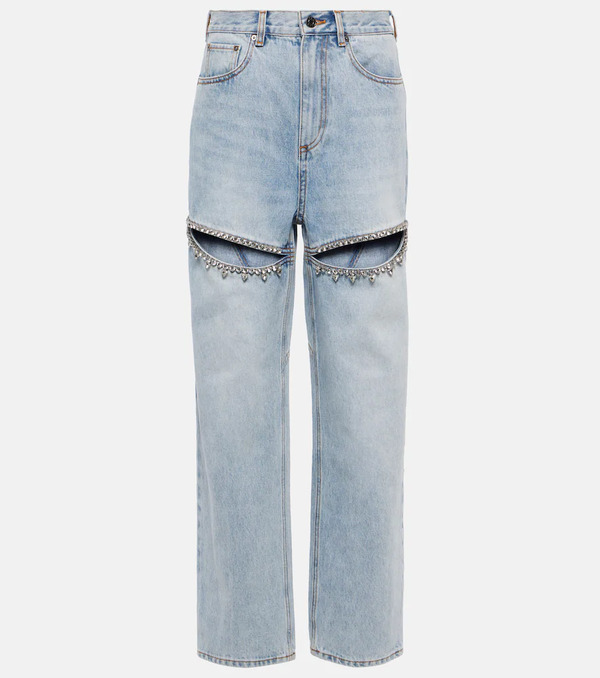 Area Area Crystal-embellished Straight Jeans 