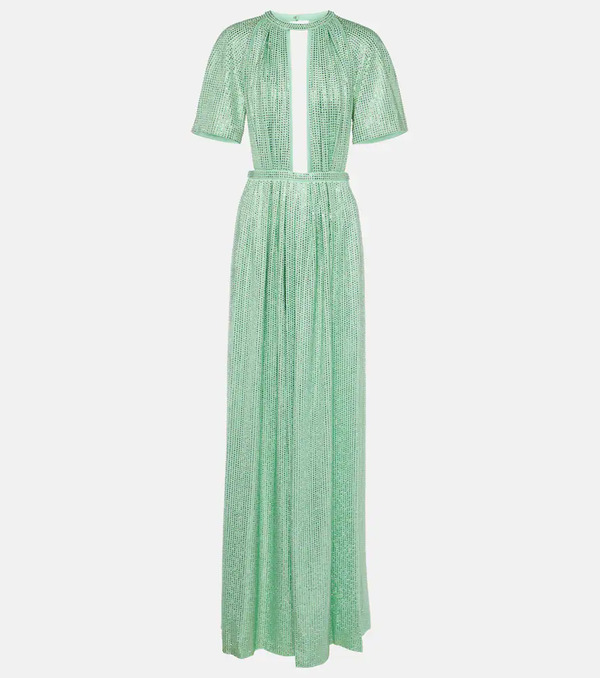  Area Area Cutout Crystal-embellished Jersey Gown 