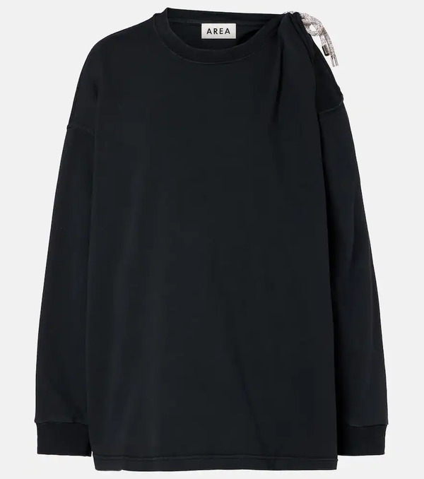  Area Area Embellished Cotton Jersey T-shirt 