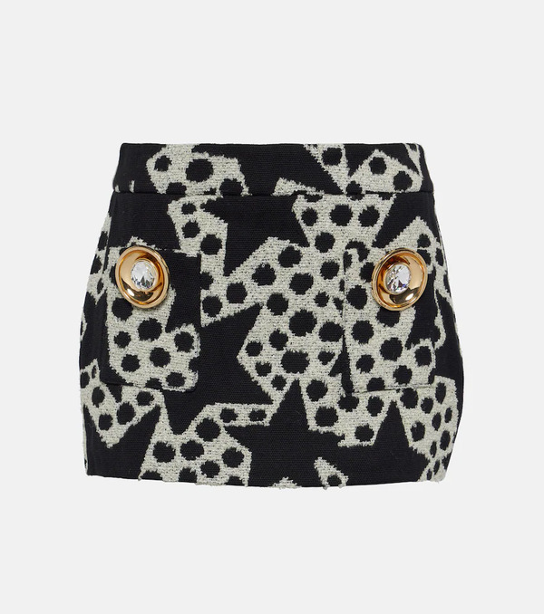  Area Area Embellished Jacquard Miniskirt 