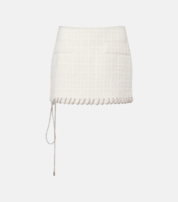  Area Area Embellished Tweed Miniskirt 